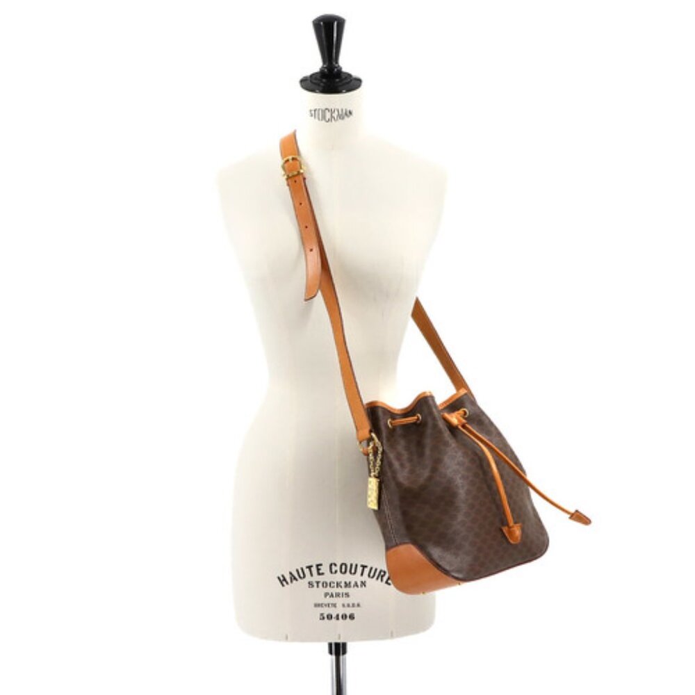 CELINE Macadam Shoulder Bag Leather Brown Gold Hardware - COA included - Picture 7 of 10